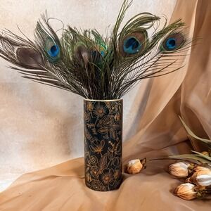 Green and Gold Porcelain Cylinder Vase